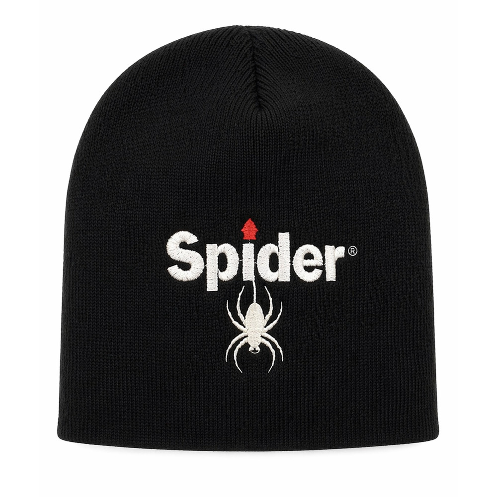 Winter Ski Snowboard Knit Beanie Hat Black Logo Streetwear Spyder One Size